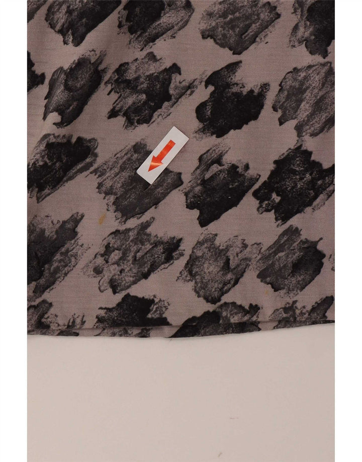Fustă A-Line cu model abstract pentru femei vintage IT 44 Medium W28 Gri