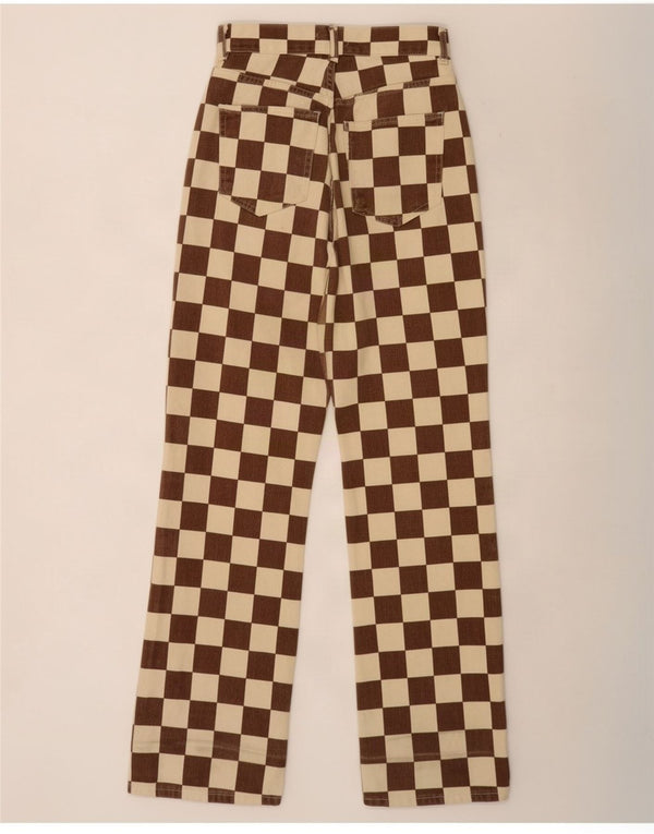 Pull & Bear Blugi Drepți Femei EU 34 XS L24 L31 Maro Geometric