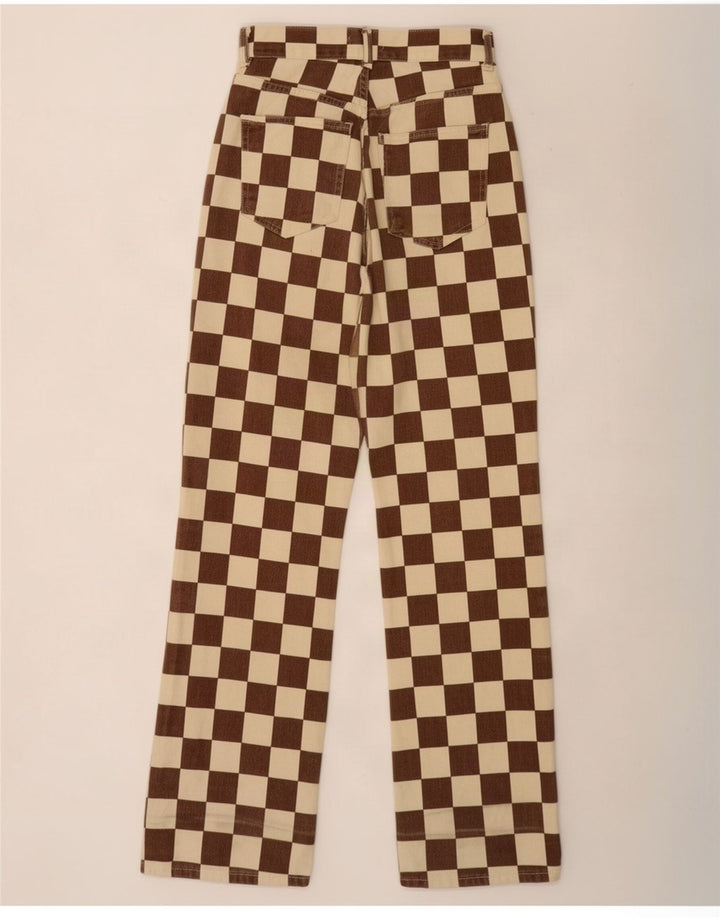 Pull & Bear Blugi Drepți Femei EU 34 XS L24 L31 Maro Geometric