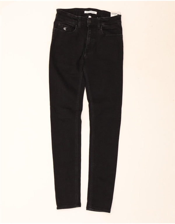 CALVIN KLEIN Blugi skinny pentru baieti 13-14 ani W26 L29 bumbac negru