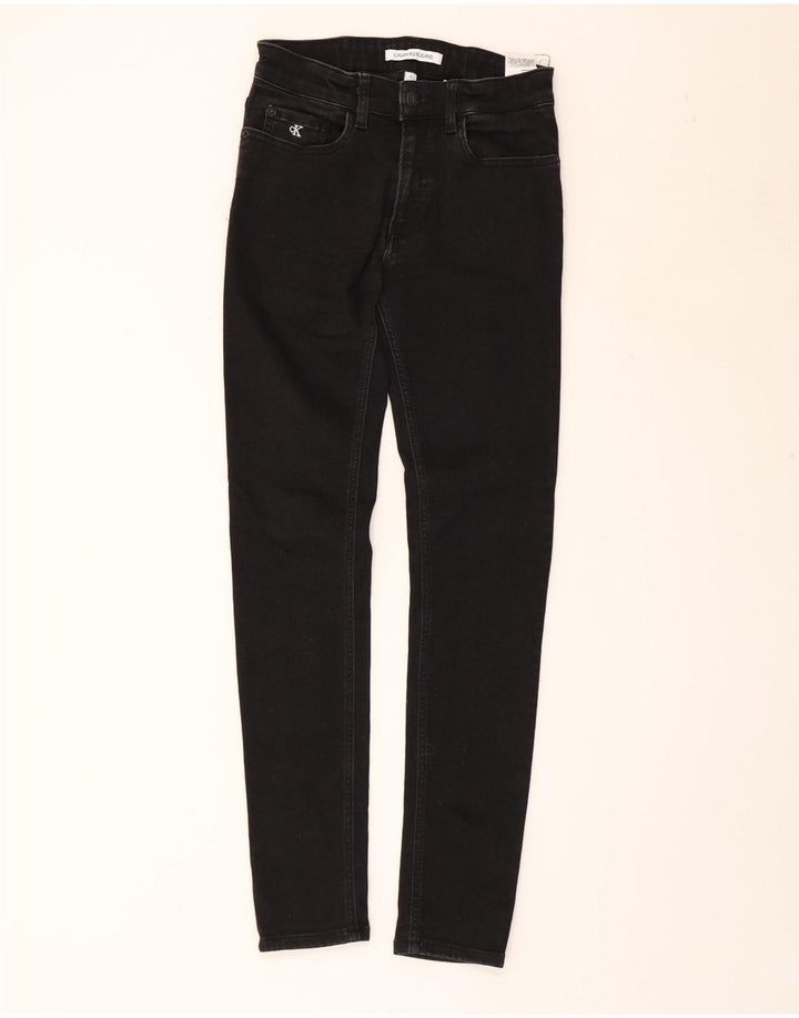 CALVIN KLEIN Blugi skinny pentru baieti 13-14 ani W26 L29 bumbac negru
