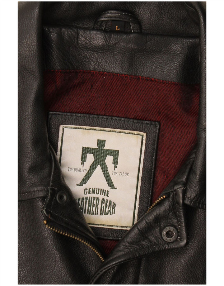 Jachetă de piele vintage pentru bărbați UK 40 Large Black