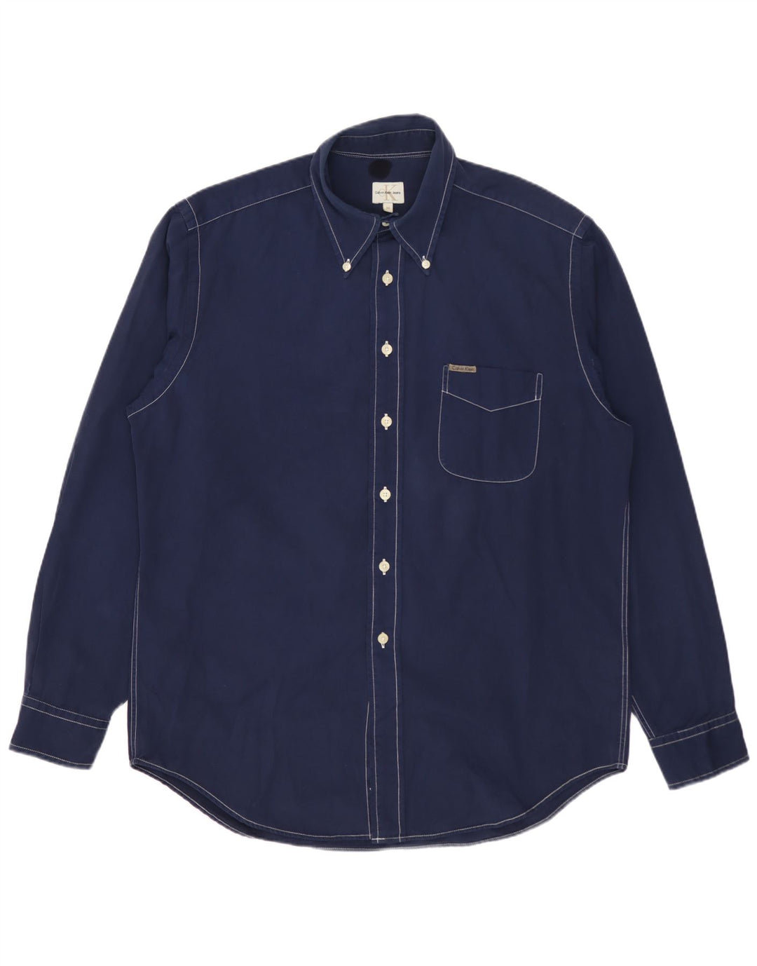 Cămașă pentru bărbați Calvin Klein Jeans, albastru bleumarin mediu