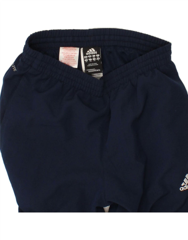 ADIDAS Boys Climalite Tracksuit Trousers 9-10 Years Navy Blue Polyester Vintage Adidas and Second-Hand Adidas from Messina Hembry 