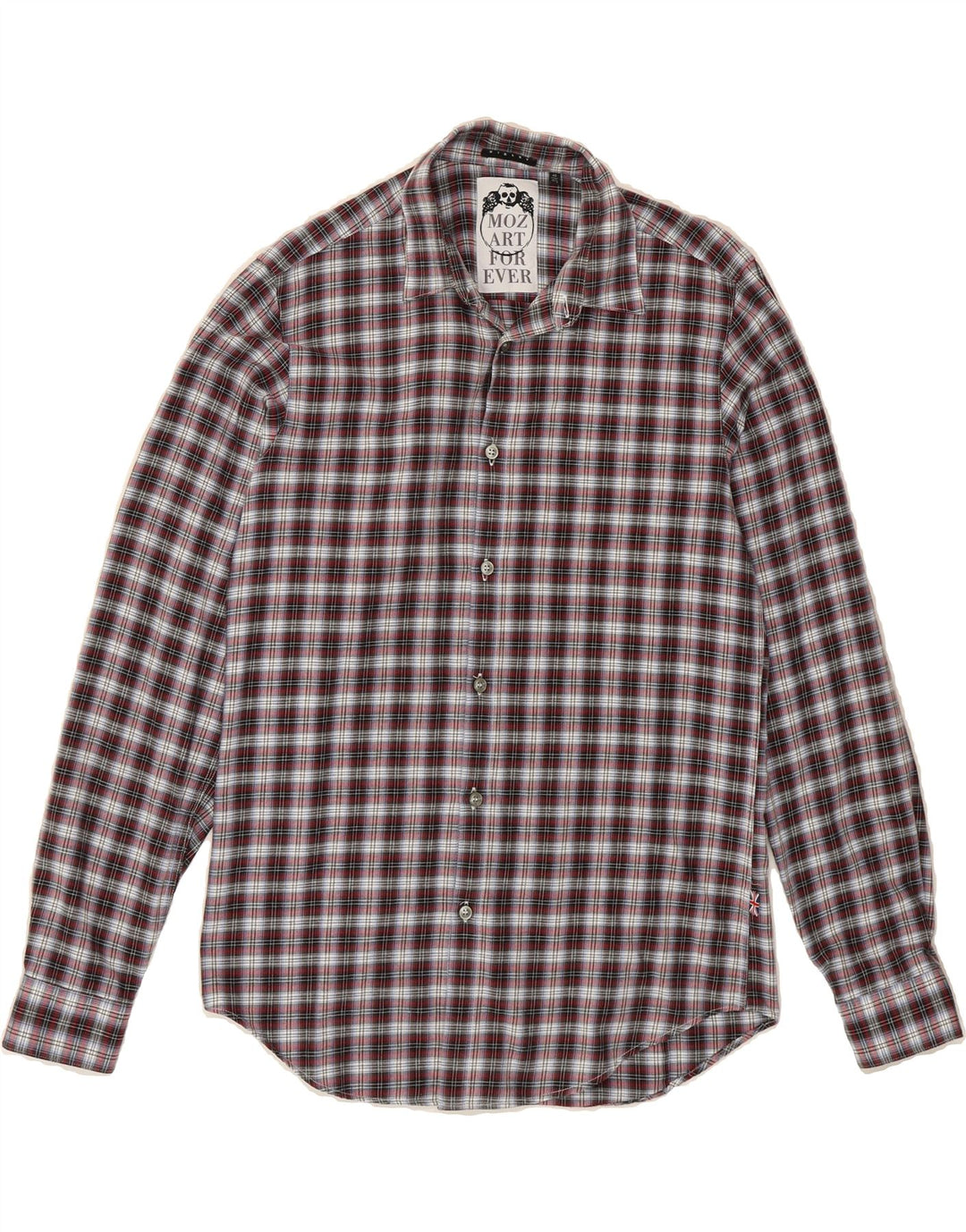 SISLEY Mens Flannel Shirt Size 15 3/4 40 Medium Red Check Vintage Sisley and Second-Hand Sisley from Messina Hembry 