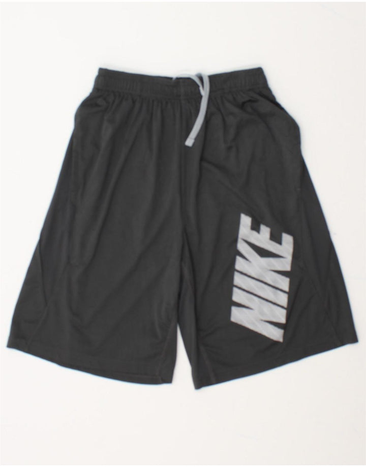 NIKE Mens Dri Fit Graphic Sport Shorts Small Grey Polyester Vintage Nike and Second-Hand Nike from Messina Hembry 