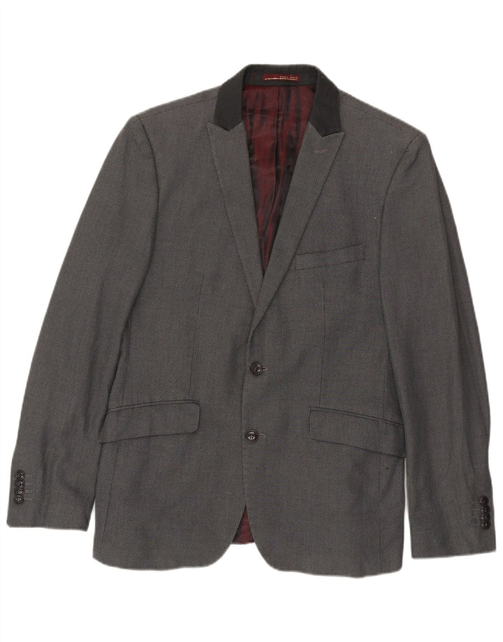 Blazer pentru bărbați Zara cu 2 nasturi EU 48 Bumbac Gri mediu