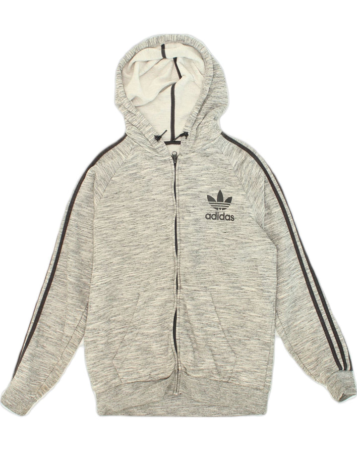 Pulover ADIDAS pentru bărbați, cu fermoar, bumbac, gri mediu