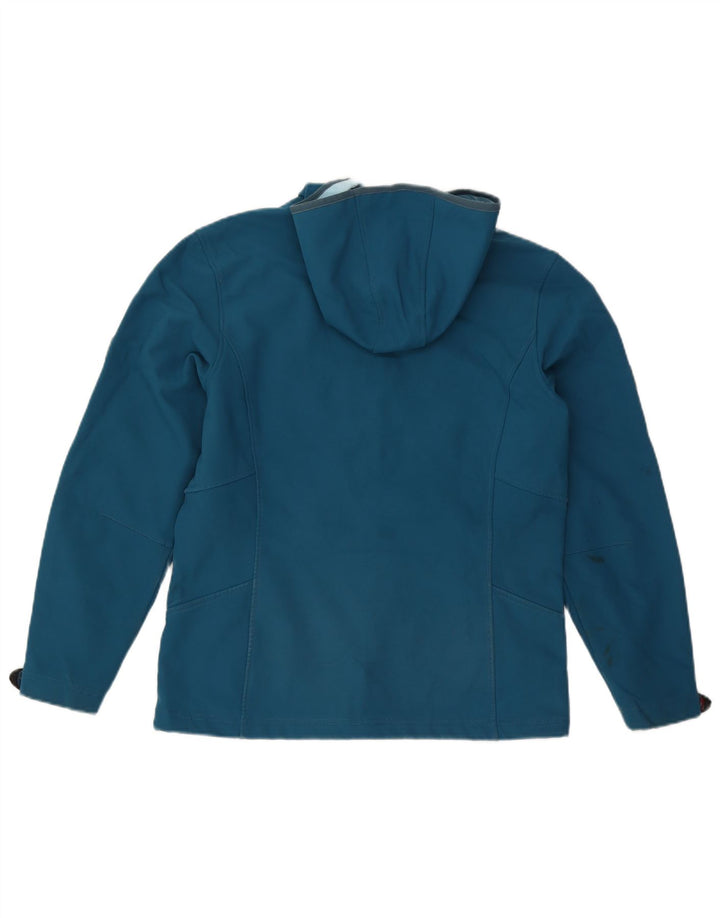 Jachetă Jack Wolfskin pentru fete, cu glugă, 15-16 ani, poliester albastru