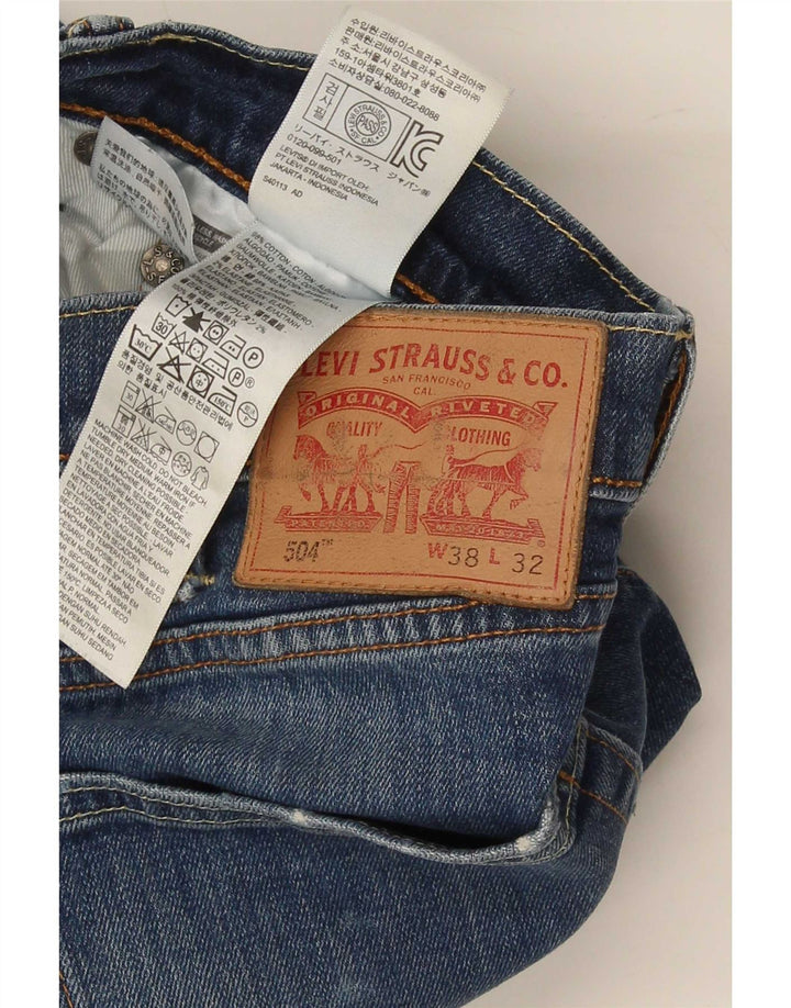 Blugi drepti pentru bărbați Levi's 504 W38 L32 Bumbac albastru
