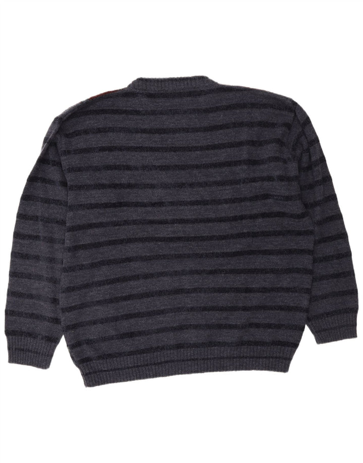 Pulover Fiume pentru bărbați, cu model abstract, cu decolteu rotund, XL, bleumarin, cu dungi