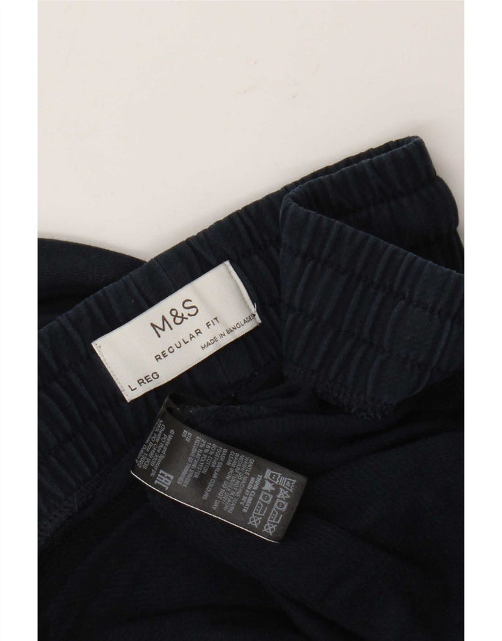 Pantaloni de trening pentru bărbați Marks & Spencer, cu croială obișnuită, mari, albastru, bumbac