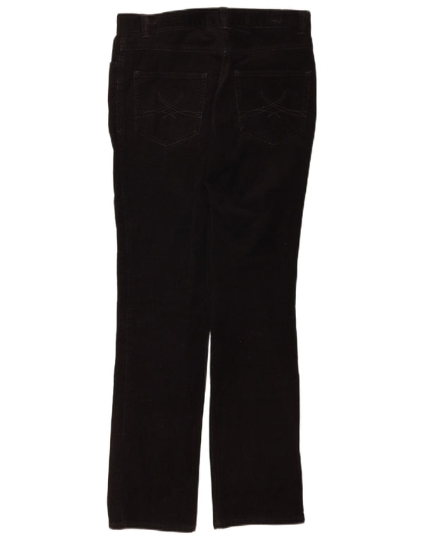 Pantaloni drepti din velur pentru femei Marks & Spencer UK 8 Small W28 L30 Black