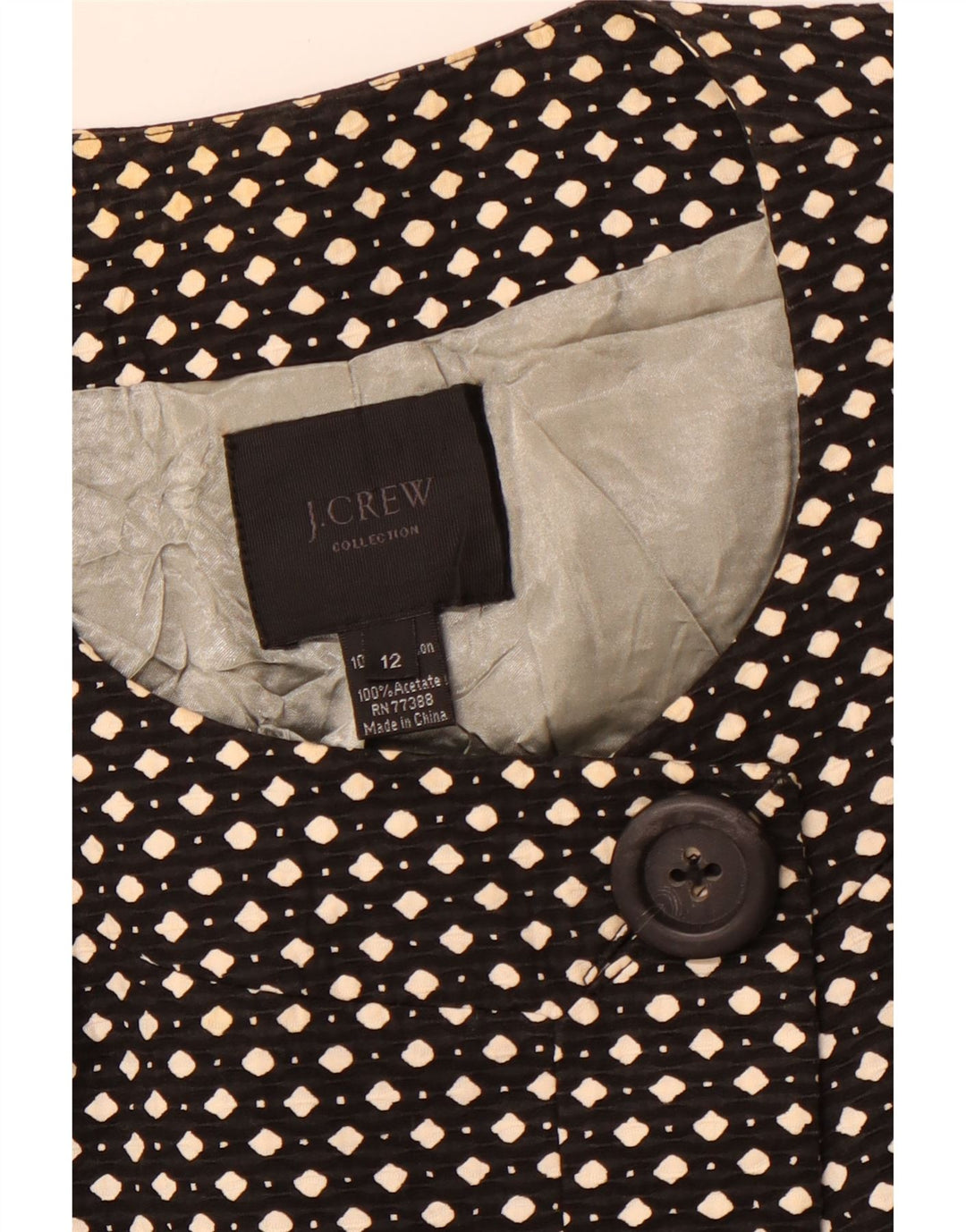 J. CREW Jachetă Blazer pentru femei cu 1 nasture US 12 Large Black Spotted