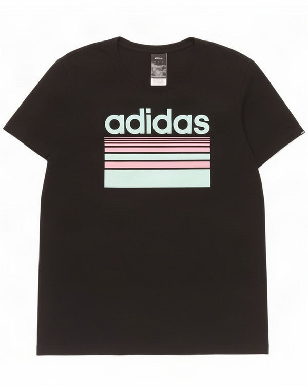 Adidas tricou grafic pentru bărbați Top mediu negru bumbac
