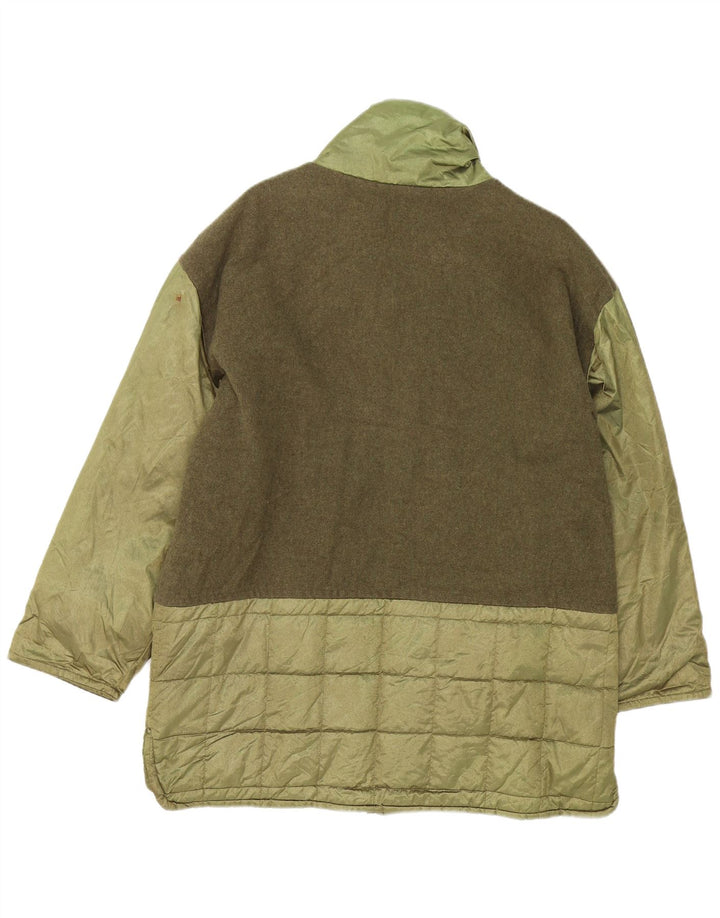 Palton căptușit vintage pentru femei, cu o formă lejeră, IT 44, verde mediu, color block