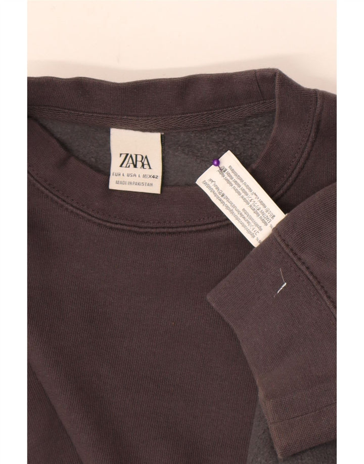 Pulover pentru bărbați Zara, mare, gri, bumbac