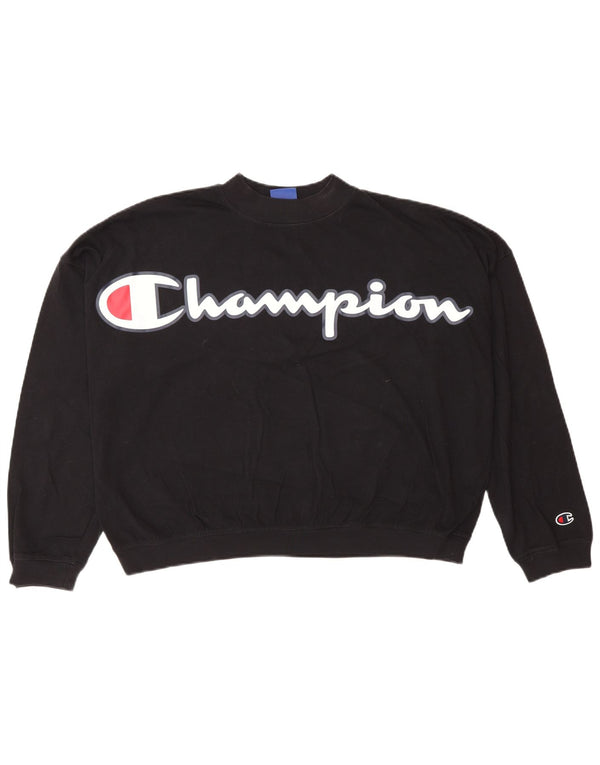 Pulover supradimensionat cu grafic pentru femei Champion UK 6 XS Negru