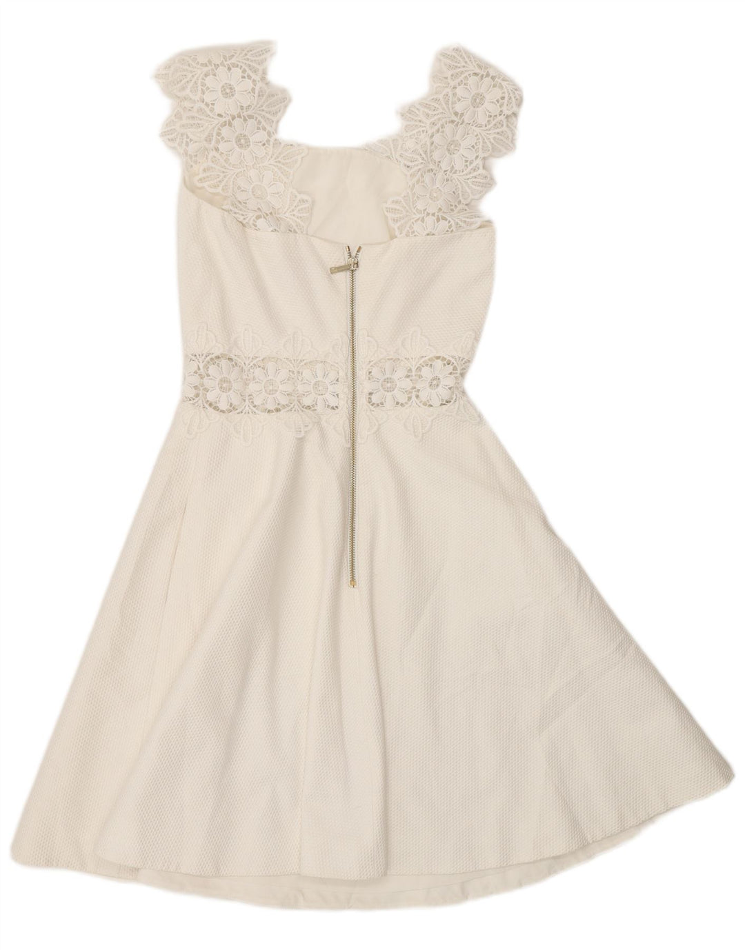 Rochie Ted Baker pentru femei, fără mâneci, în formă de A, UK 4 XS, poliester alb