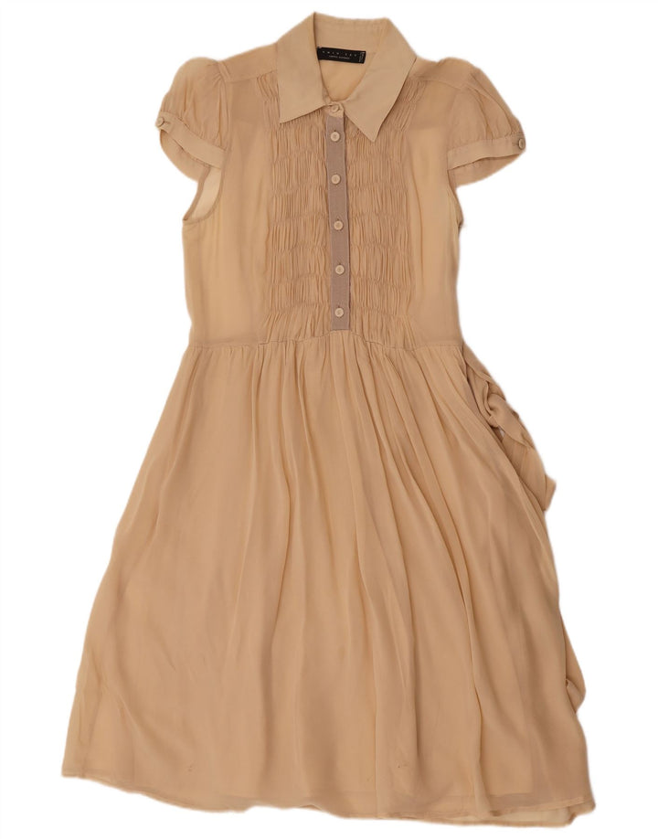 Simona Barbieri Femei Twin-Set A-Line Dress UK 12 Medium Beige Matase