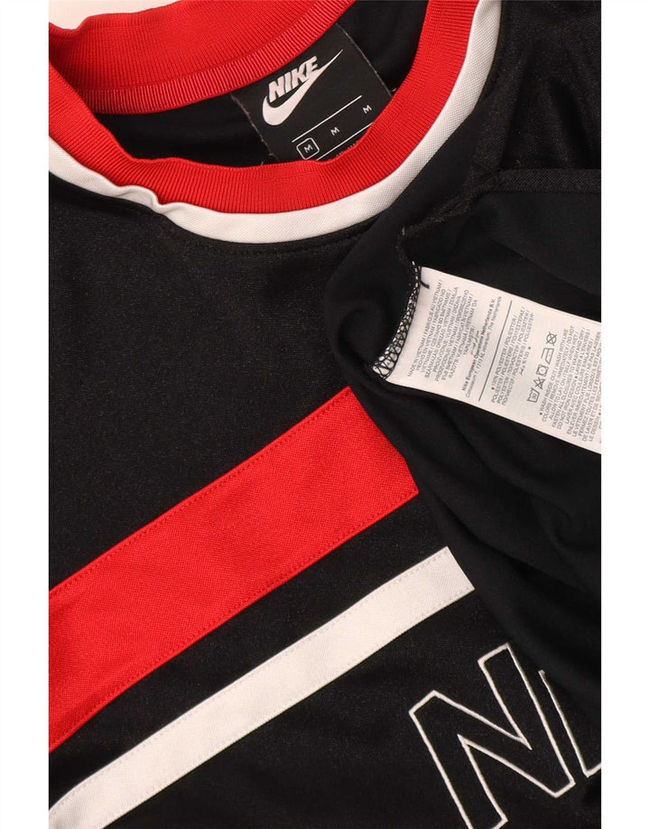 Tricou cu grafică obișnuită Nike pentru bărbați Top Mediu Negru Poliester Bloc de culoare