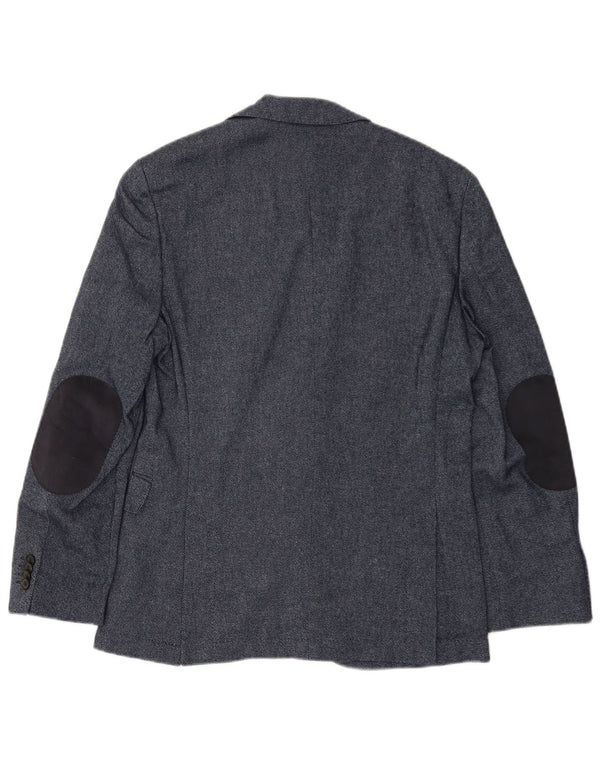 Blazer pentru bărbați HUGO BOSS cu 2 nasturi EU 46 Lână mică, albastru bleumarin