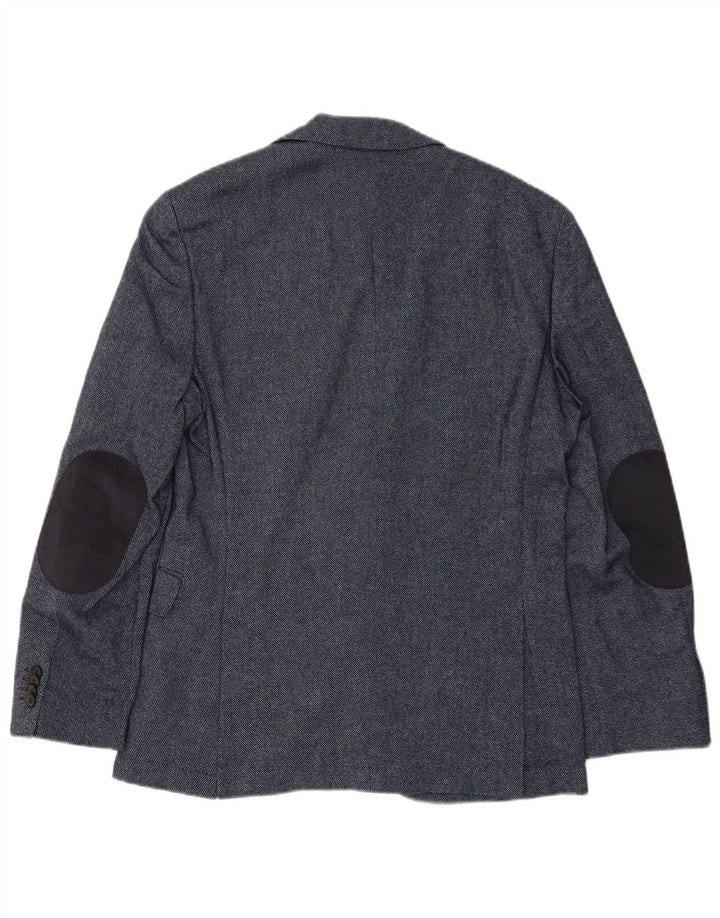 Blazer pentru bărbați HUGO BOSS cu 2 nasturi EU 46 Lână mică, albastru bleumarin