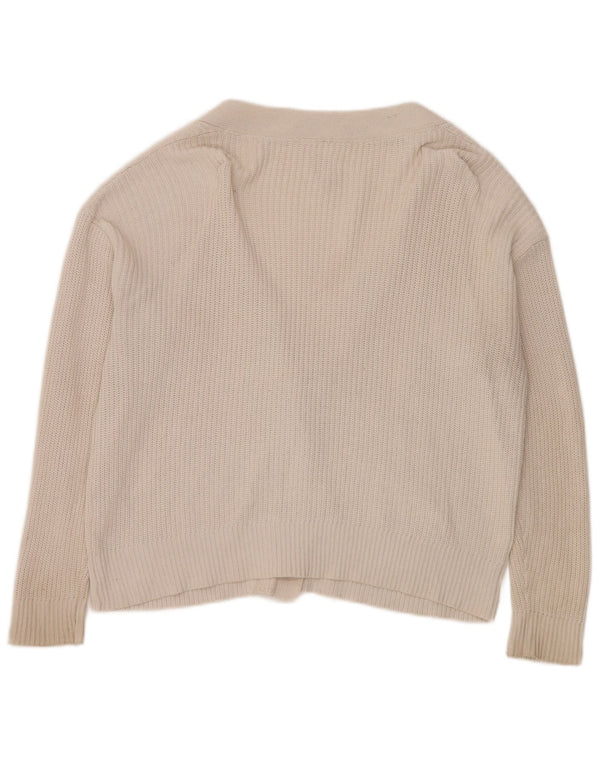 Pulover cardigan supradimensionat pentru femei John Lewis UK 16 mare bumbac alb