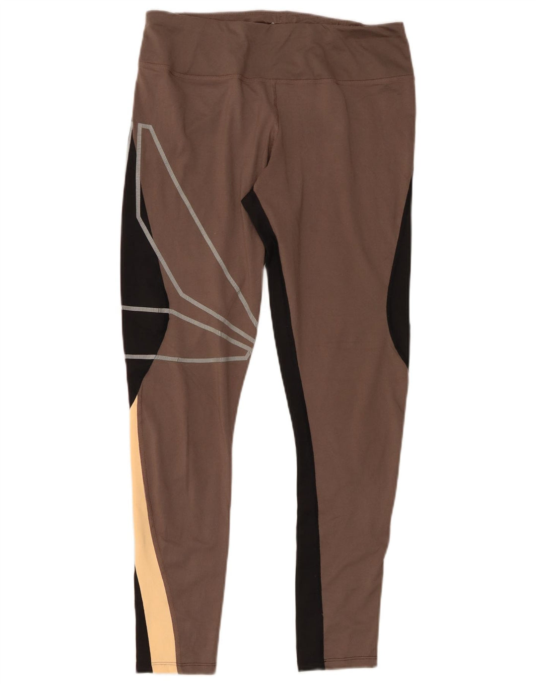 Leggings grafici pentru femei REEBOK UK 12/14 Gri mediu Poliester color bloc