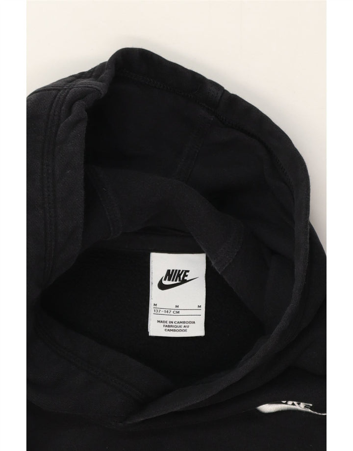 NIKE Boys Hoodie Jumper 10-11 Years Medium Black