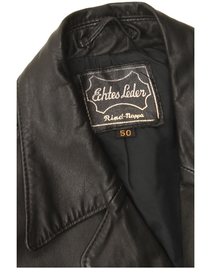 Jachetă de piele vintage pentru bărbați EU 50, mare, neagră