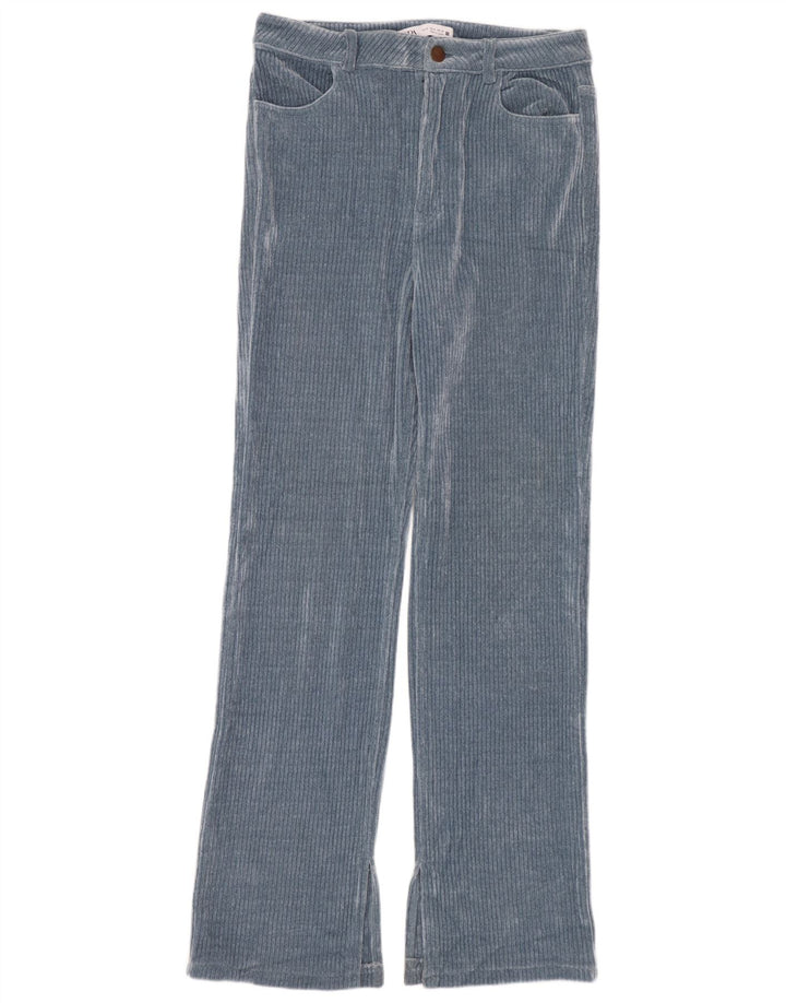 Pantaloni drepti din velur pentru femei Zara EU 40 Mediu L30 L30 Poliester albastru