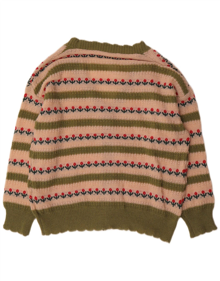 Pulover cardigan supradimensionat pentru femei Shein UK 18 XL Poliester cu dungi verzi