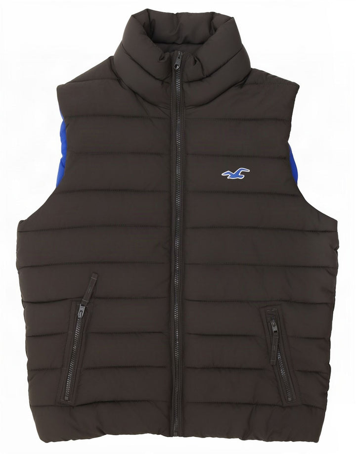 Hollister Mens Padded Gilet UK 36 Small Gri Poliester