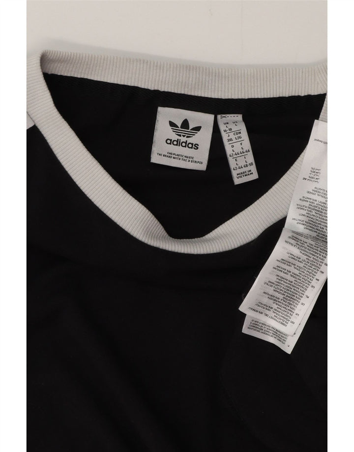 Tricou ADIDAS pentru femei, Marea Britanie 16/18, bumbac negru mare
