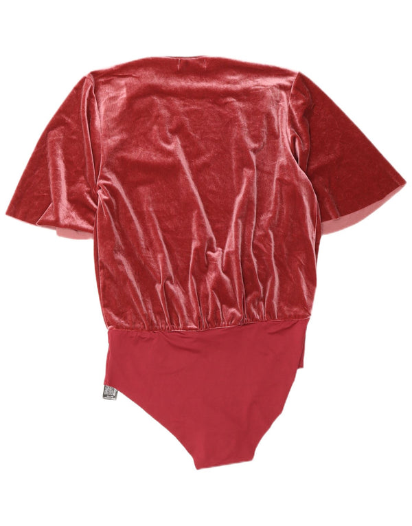 Body de velur pentru femei Zara UK 16, mare, roz, poliester