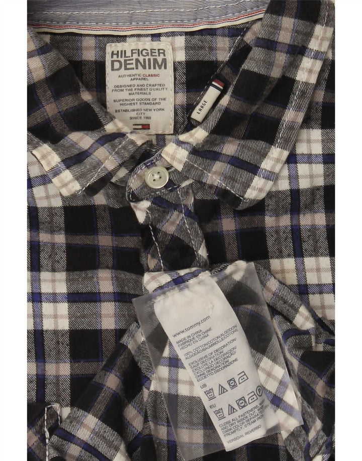 Cămașă de flanel pentru bărbați Tommy Hilfiger, bumbac cu carouri albastre mari
