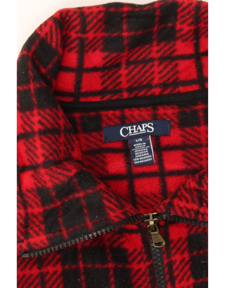 CHAPS Womens Fleece Gilet UK 16 Large Red Check Vintage Chaps and Second-Hand Chaps from Messina Hembry 