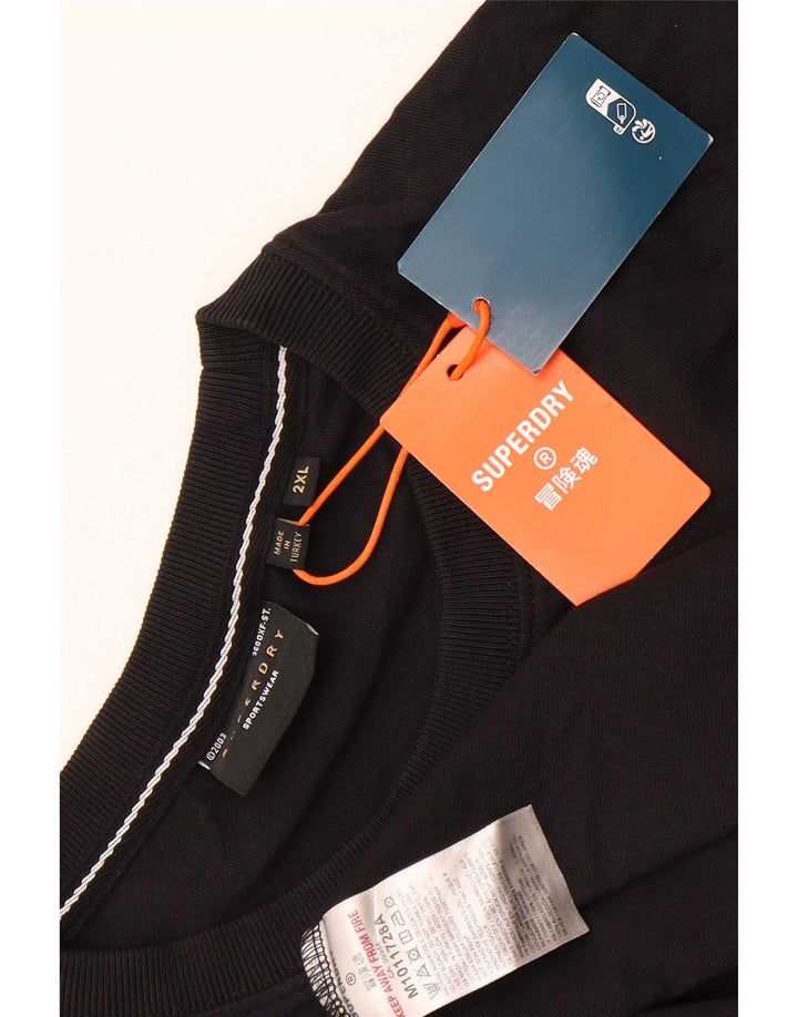 Tricou Superdry pentru bărbați Top 2XL bumbac negru