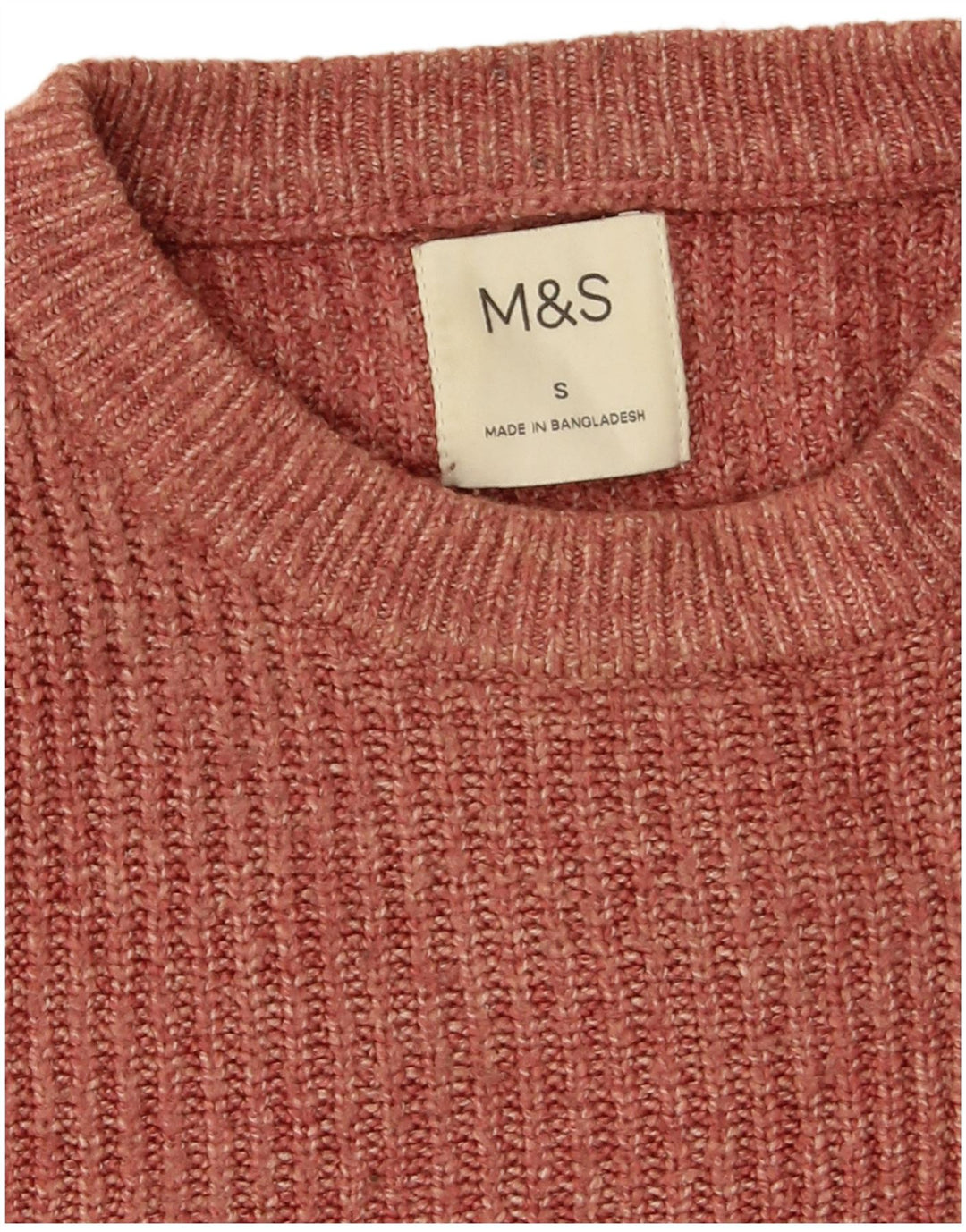 Pulover pentru bărbați Marks & Spencer, cu gât roșu, mic din poliamidă maro