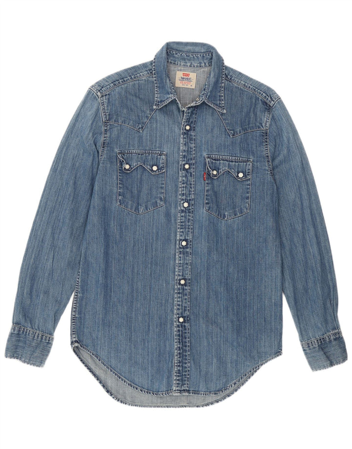 Cămașă de blugi pentru bărbați Levi's, bumbac albastru mediu