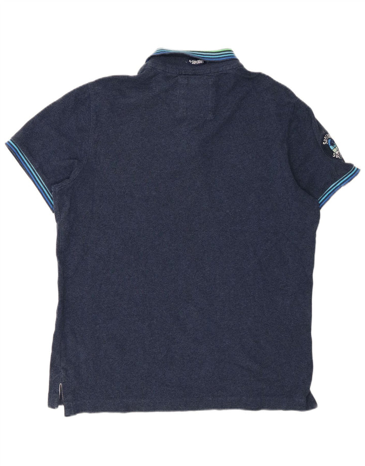 SUPERDRY tricou polo cu grafică pentru bărbați 2XL bleumarin