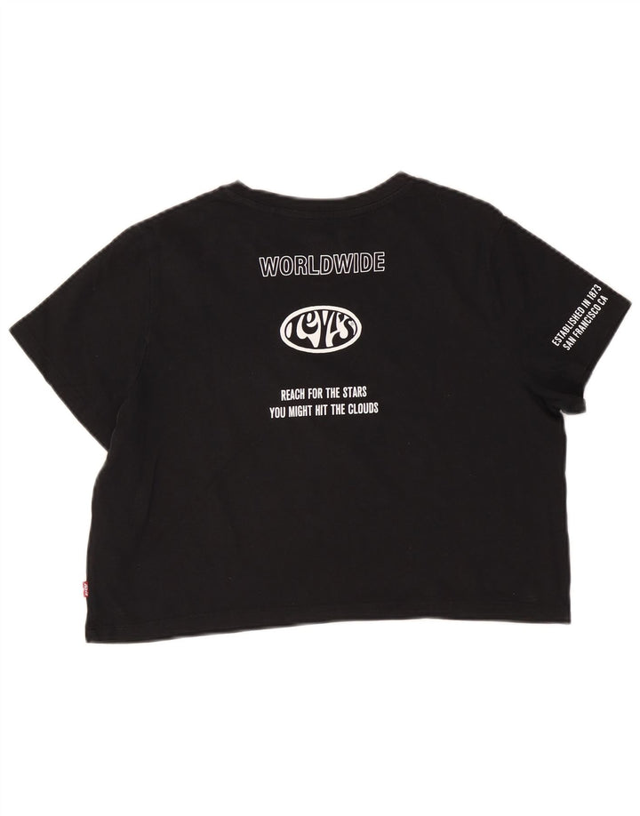 Tricou cu grafic crop LEVI'S Top UK 14 Bumbac mediu negru