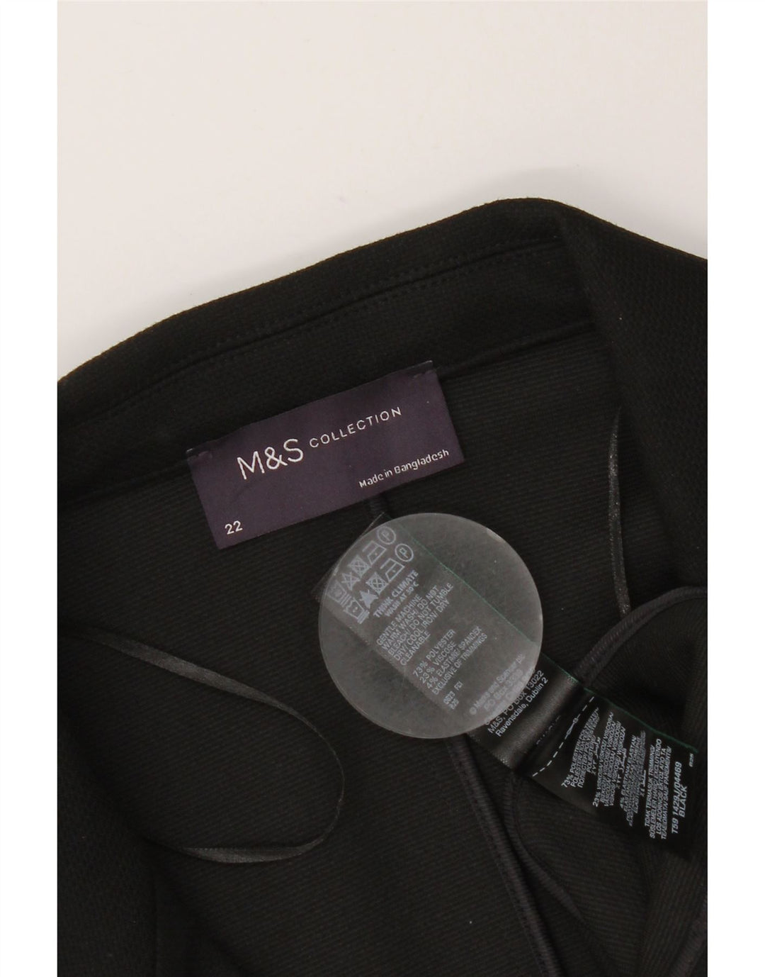 MARKS & SPENCER Jachetă blazer pentru femei cu 1 nasture UK 22 3XL Poliester negru