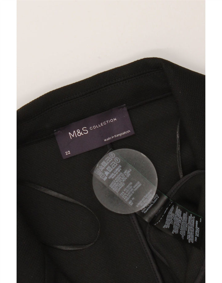 MARKS & SPENCER Jachetă blazer pentru femei cu 1 nasture UK 22 3XL Poliester negru