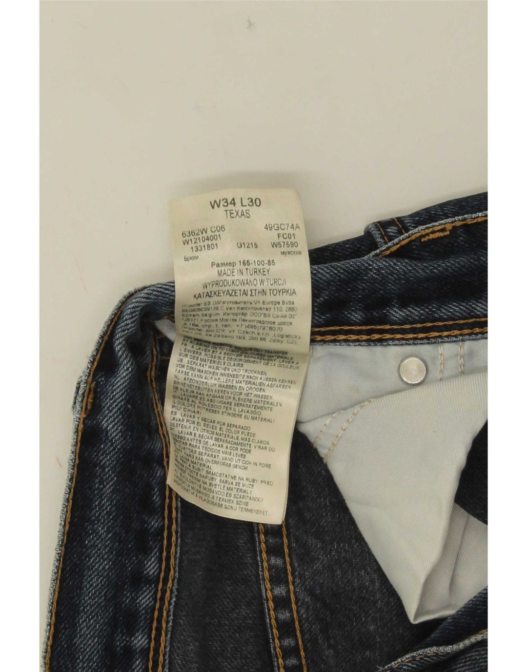 Blugi drepte pentru bărbați Wrangler Texas W34 L30 bumbac albastru