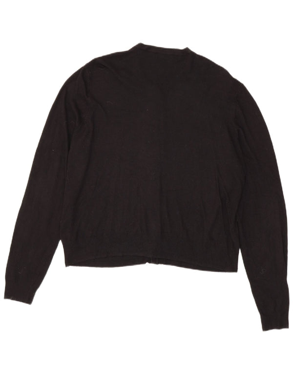 Pulover cardigan crop pentru femei Marks & Spencer UK 18 XL, viscoză neagră