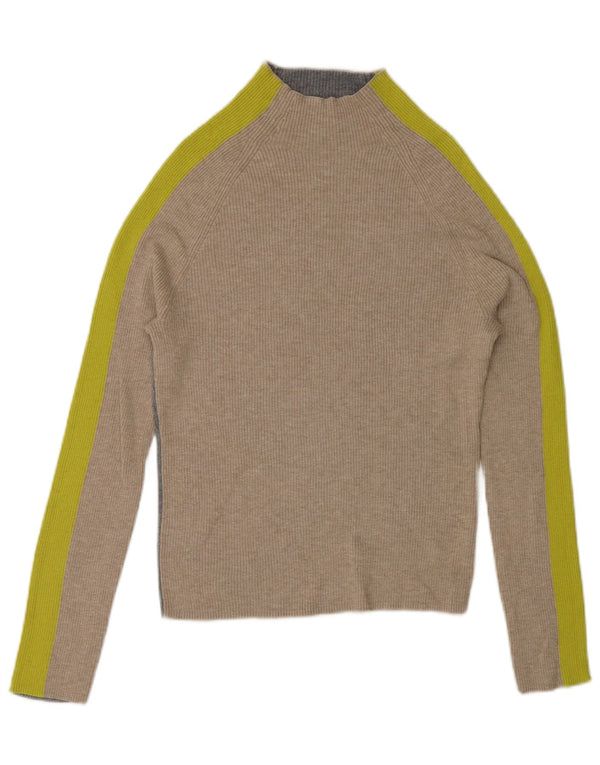 White Stuff Pulover cu gât țestoasă pentru femei UK 8 Small Gri Colorblock