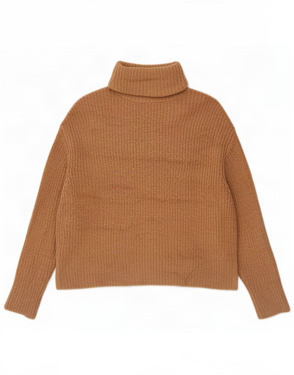 Pulover supradimensionat pentru femei Zara, cu gât rulat, UK 10 Mic Bej Acrilic