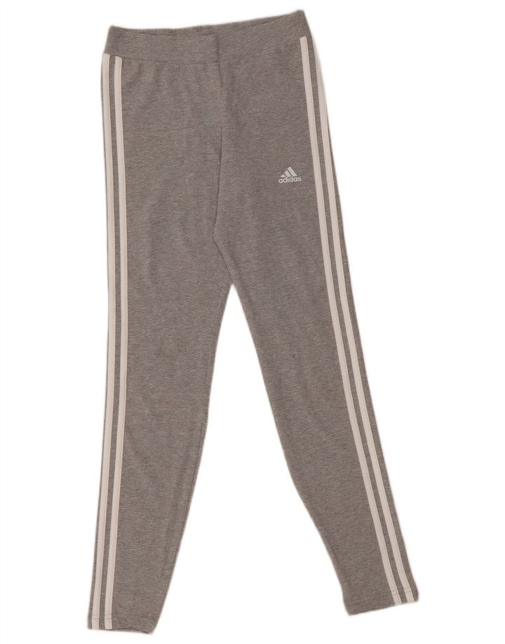 Leggings pentru fete ADIDAS 13-14 ani bumbac gri